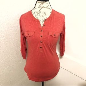 Kuhl Khloe Organic Cotton Button Pocket 3/4 Sleeve Top